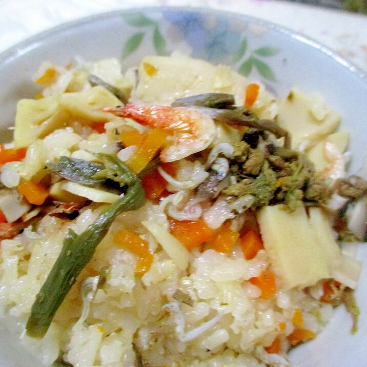 たけのことわらびの炊き込みご飯 レシピ 作り方 By Michankomama 楽天レシピ